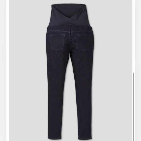 Isabel Maternity Crossover Panel Dark Wash Jeggings - Picture 5 of 10